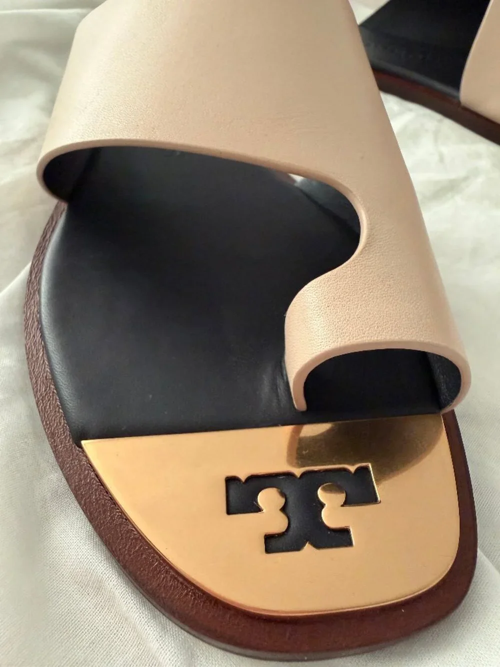 Tory Burch Selby Toe-Ring Leather Slide Sandals NIB Size 8.5